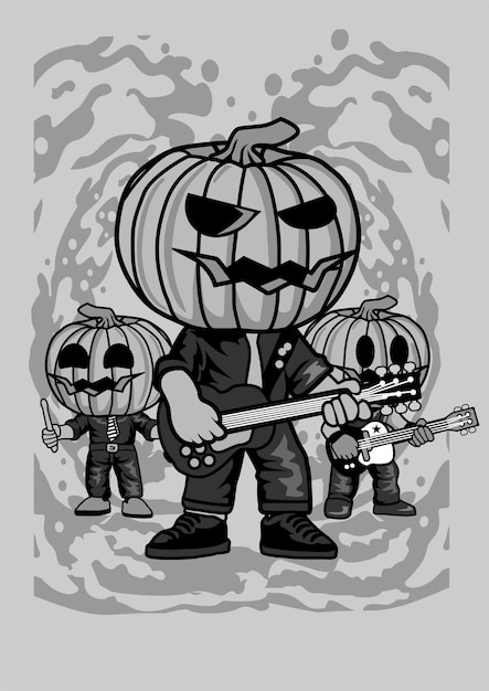 Vector halloween gitaar stripfiguur