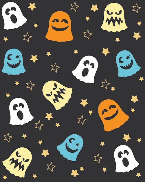 halloween gosts naadloze patroon behang achtergrond