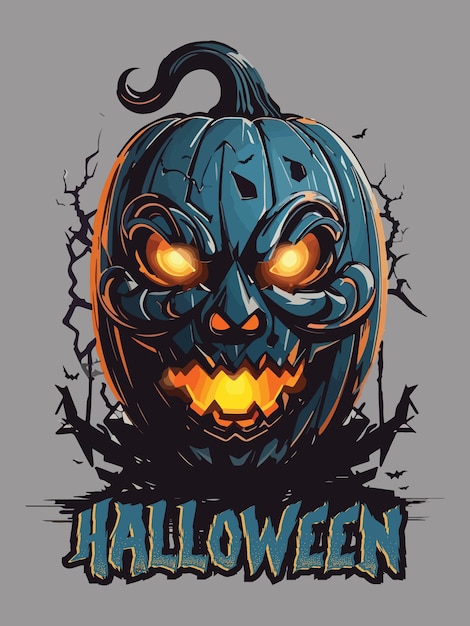 Vector halloween grafische t-shirt ontwerp kunstwerk illustratie