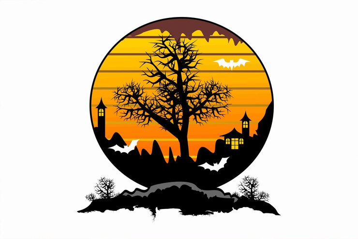 Vector halloween graphic t-shirt design and typography vector.
