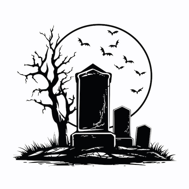 Halloween grave stone vector