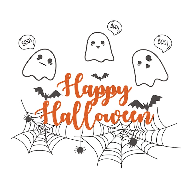 Halloween greeting card design template.