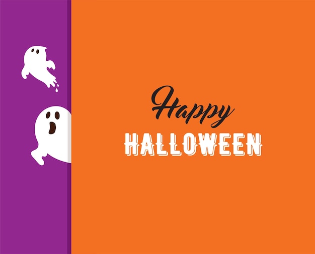 Premium Vector | Halloween greeting card design with lettering