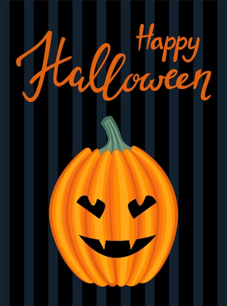 Halloween greeting card with pumpkin