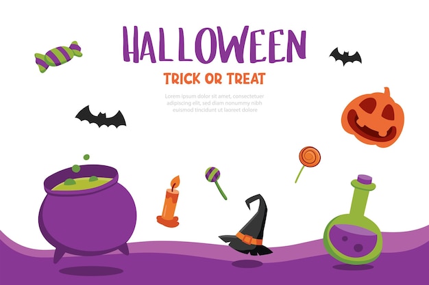 Halloween greeting cards background halloween illustration template for banner poster flyer sale