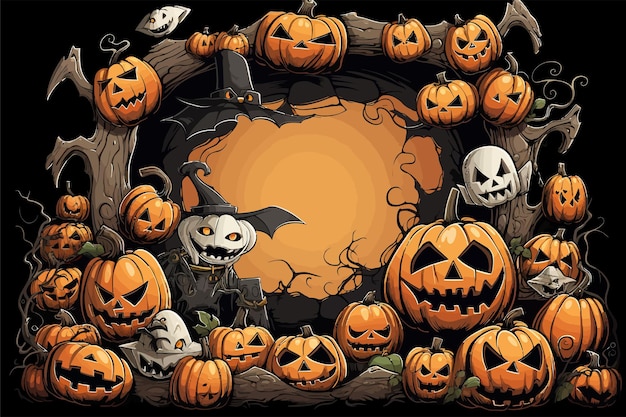 Halloween greeting vector hd wallpaper background