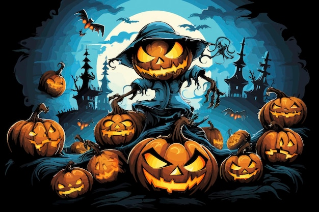 Halloween greeting vector illustration