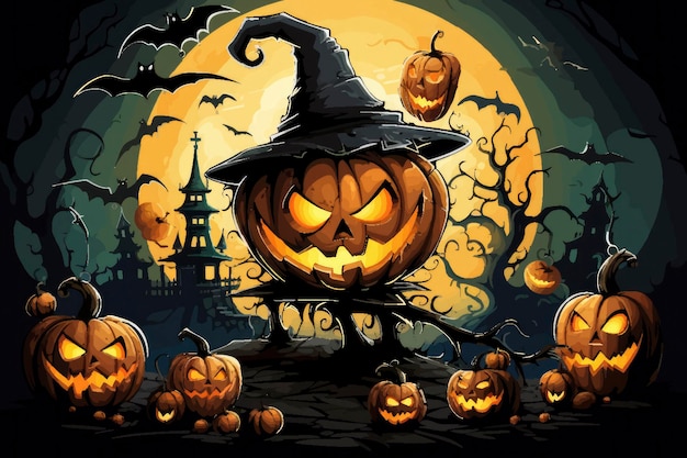 Halloween greeting vector illustration