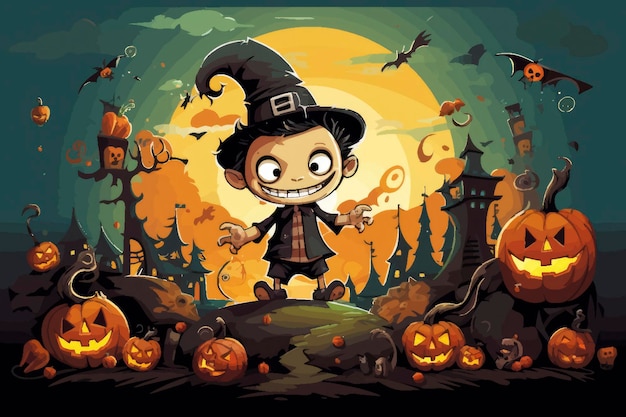 Halloween greeting vector illustration