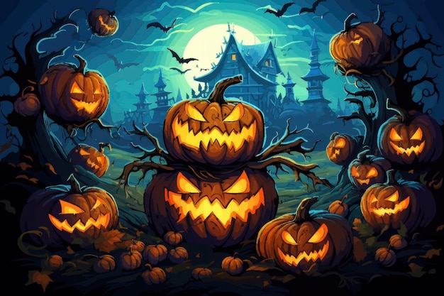 Halloween greeting vector illustration