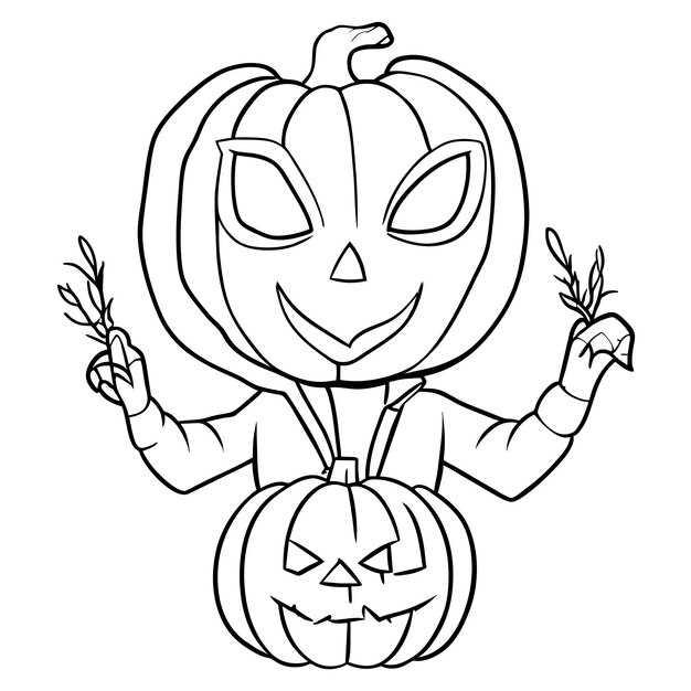 Vector halloween griezeligste dag van het jaar hand getekende cartoon sticker pictogram concept geïsoleerde illustratie