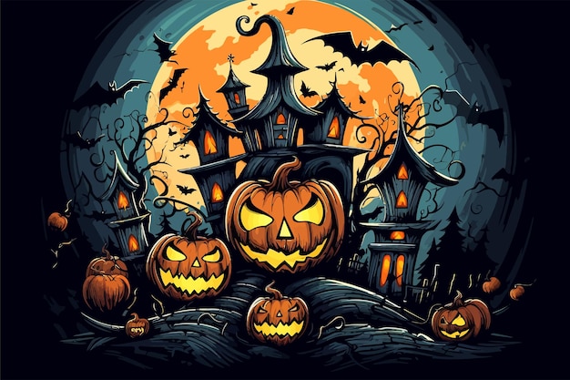 Halloween groet cartoon vector illurtration