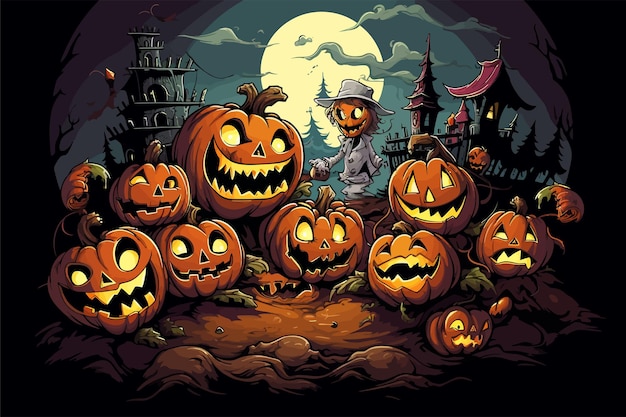 Halloween groet cartoon vector illurtration