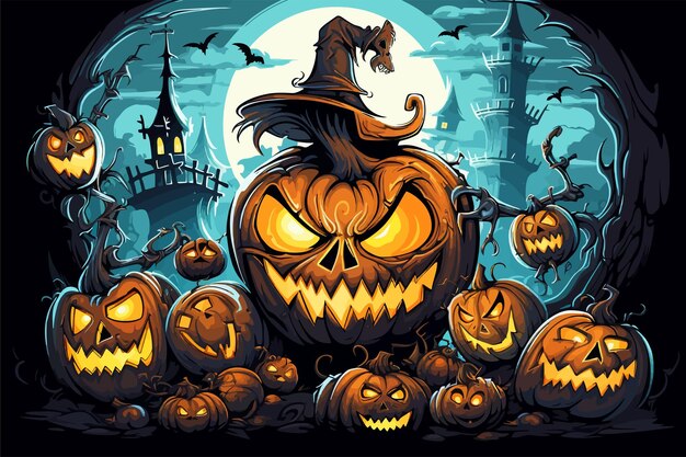 Halloween groet cartoon vectorillustratie