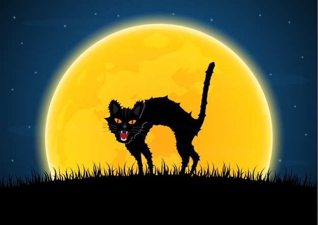 Vector halloween grom zwarte kat