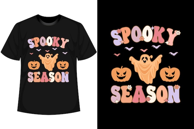 Vector halloween groovy t shirt design