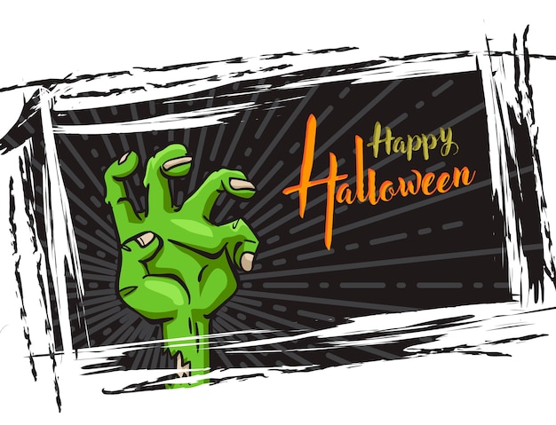 Halloween grunge background, with zombie hand