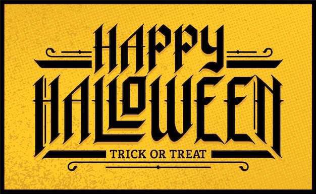 Vector halloween hand-drawn gothic lettering