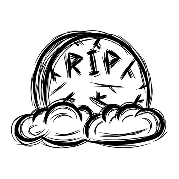 Grave, RIP Hand Drawn Halloween Illustration 12589327 PNG