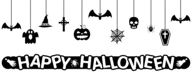 Vector halloween hanging ornaments