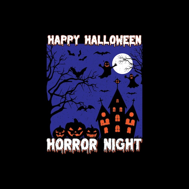 Halloween, Happy Halloween Horror Night T-shirt Design,  vampire, zombie, scary, silhouette, pumpkin