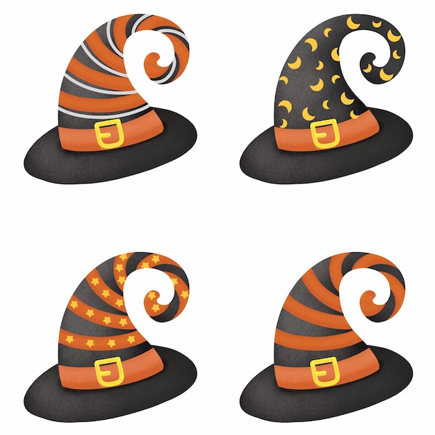 Halloween hat collection Vector illustration