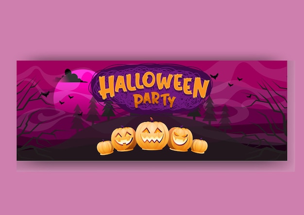 Halloween haunted house pipistrelli copertina facebook e banner web design