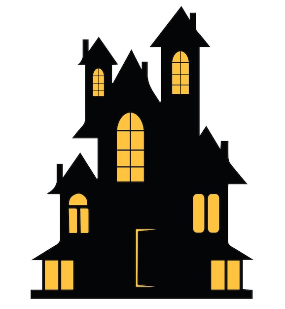 Halloween haunted house silhouette