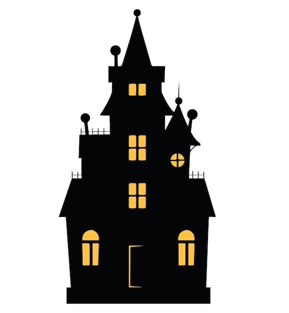 Halloween haunted house silhouette