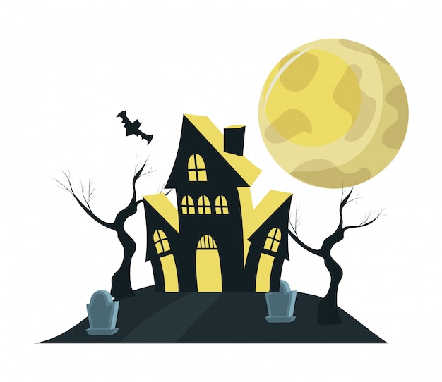 Vector halloween haunted house