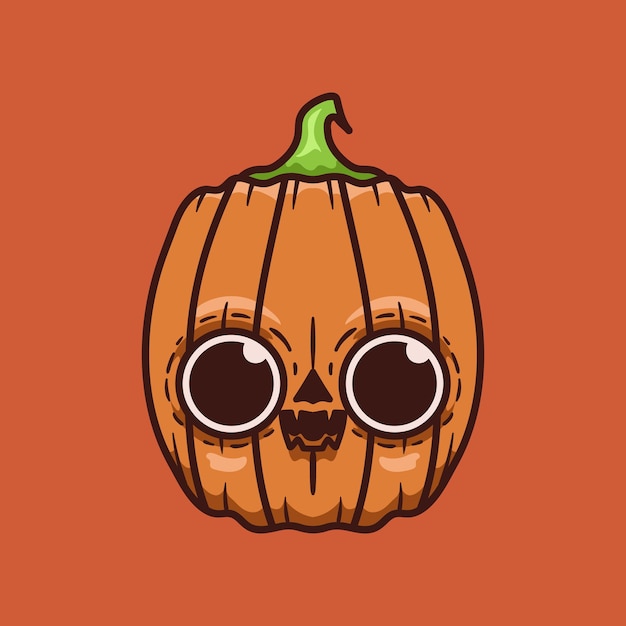 ベクトル ハロウィン 頭 かぼちゃ かわいい イラスト