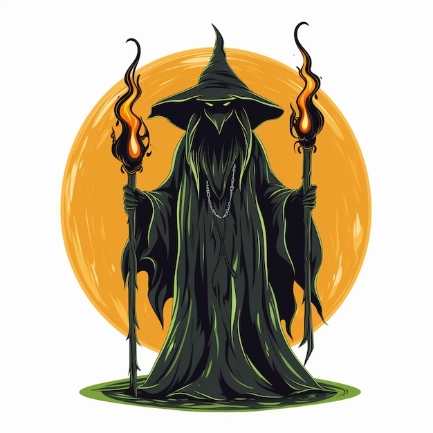 Halloween heks vector illustratie vakantie cartoon magische griezelige hoed oktober eng celebr
