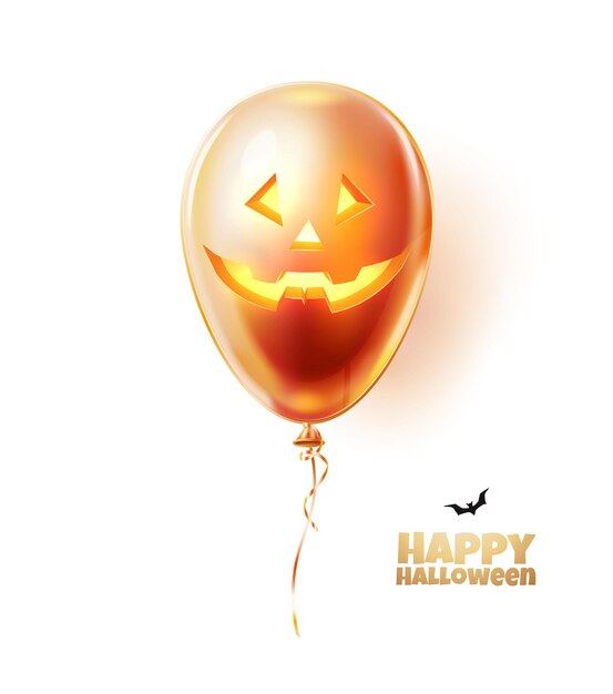 Orange Balloon with Drawing of Scared Face on Background. Halloween Party  Stock Photo - Image of creepy, hallows: 159897350