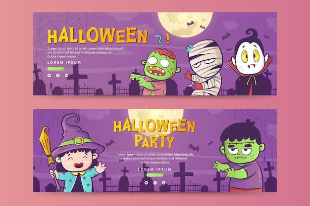 Modello di banner orizzontale di halloween