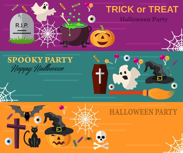 Halloween Horizontal Banners or Flyers