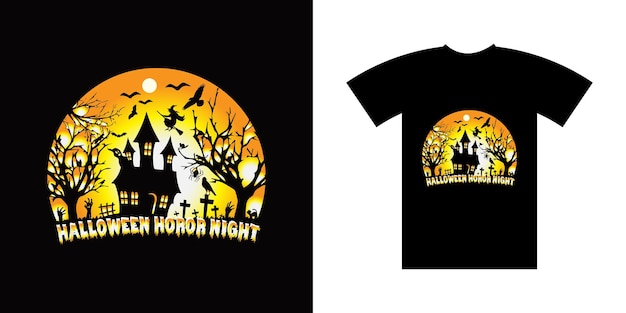 Halloween horror nacht T-shirt Design.