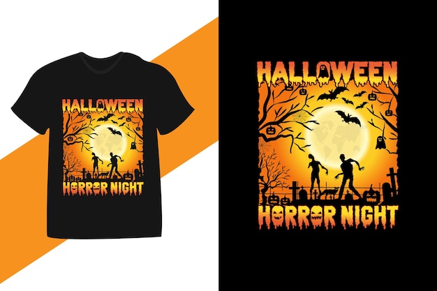 Vector halloween horror night tshirt design