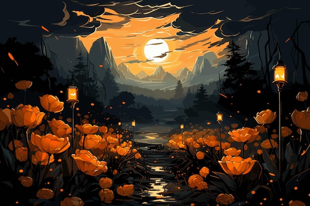 Halloween Horror Nights Pumpkin Jack O' Lantern op vector