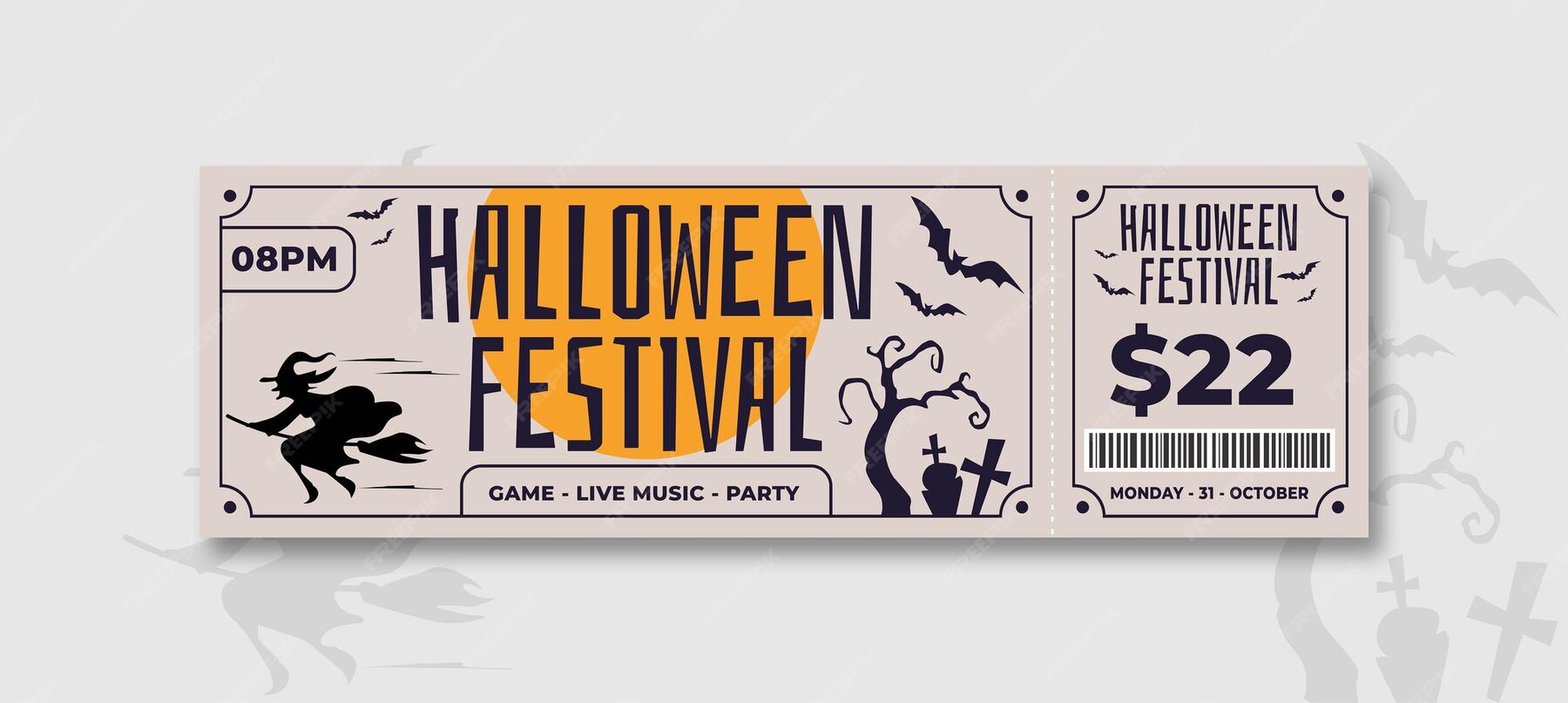 Premium Vector Halloween horror nights tickets