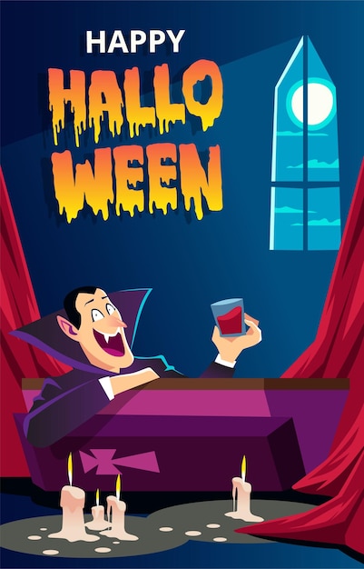 Vector halloween horror scene kaart