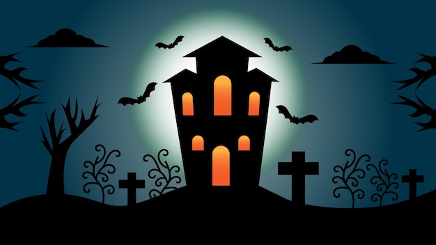 Disegno del fondo dell'illustrazione di vettore dell'orrore di halloween