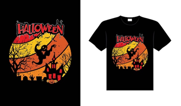 Halloween horror vintage t-shirt design, eng print sjabloon vector graphics typografie design