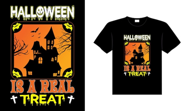 Design di t-shirt vintage horror di halloween, design tipografico di grafica vettoriale modello di stampa spaventoso