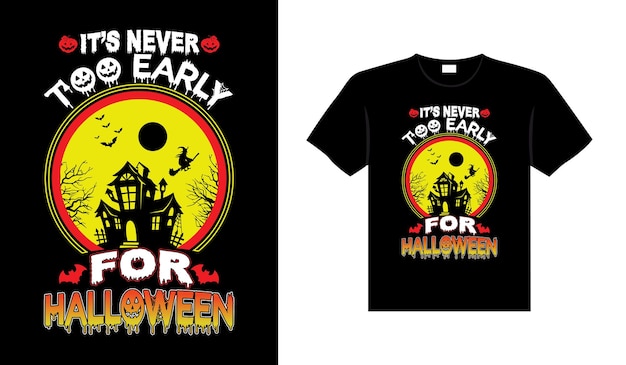 Design di t-shirt vintage horror di halloween, design tipografico di grafica vettoriale modello di stampa spaventoso