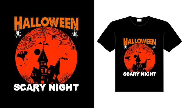 Halloween horror vintage t-shirt design, scary print template vector graphics typography design