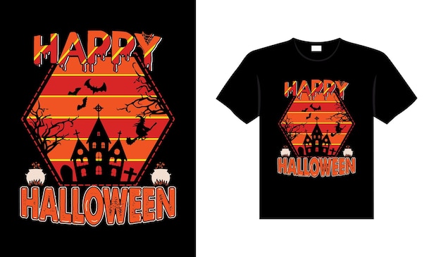 Хеллоуин ужас винтажный дизайн футболки, страшный принт шаблон векторной графики типографика дизайн
