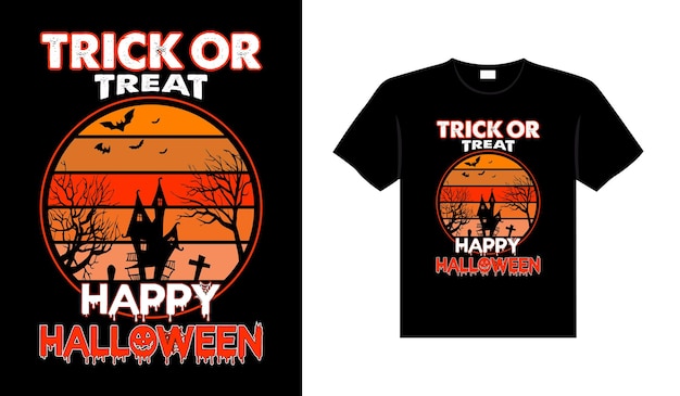 Design di t-shirt vintage horror di halloween, design tipografico di grafica vettoriale modello di stampa spaventoso