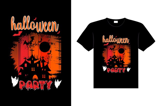 Halloween horror vintage tshirt design and scary lettering print template vector typography graphic