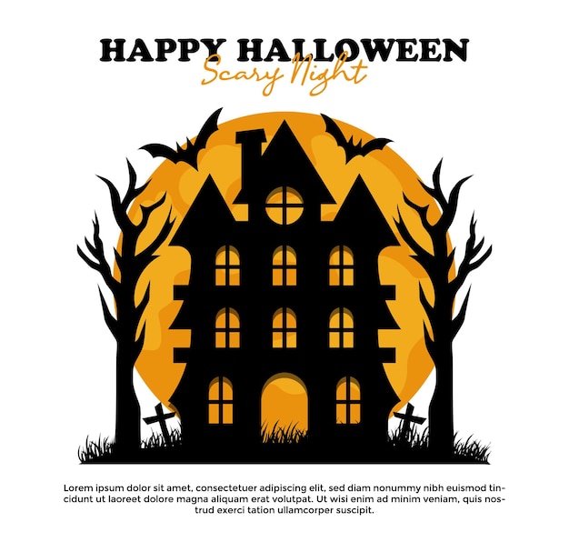 Halloween House Vector Collection Template