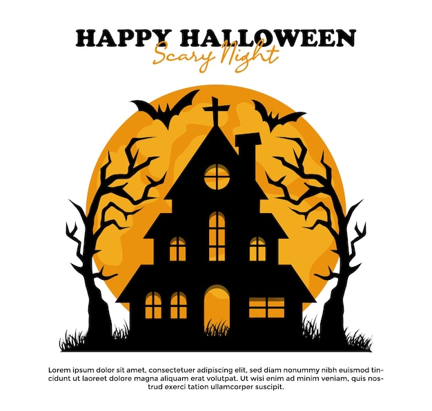 Halloween House Vector Collection Template